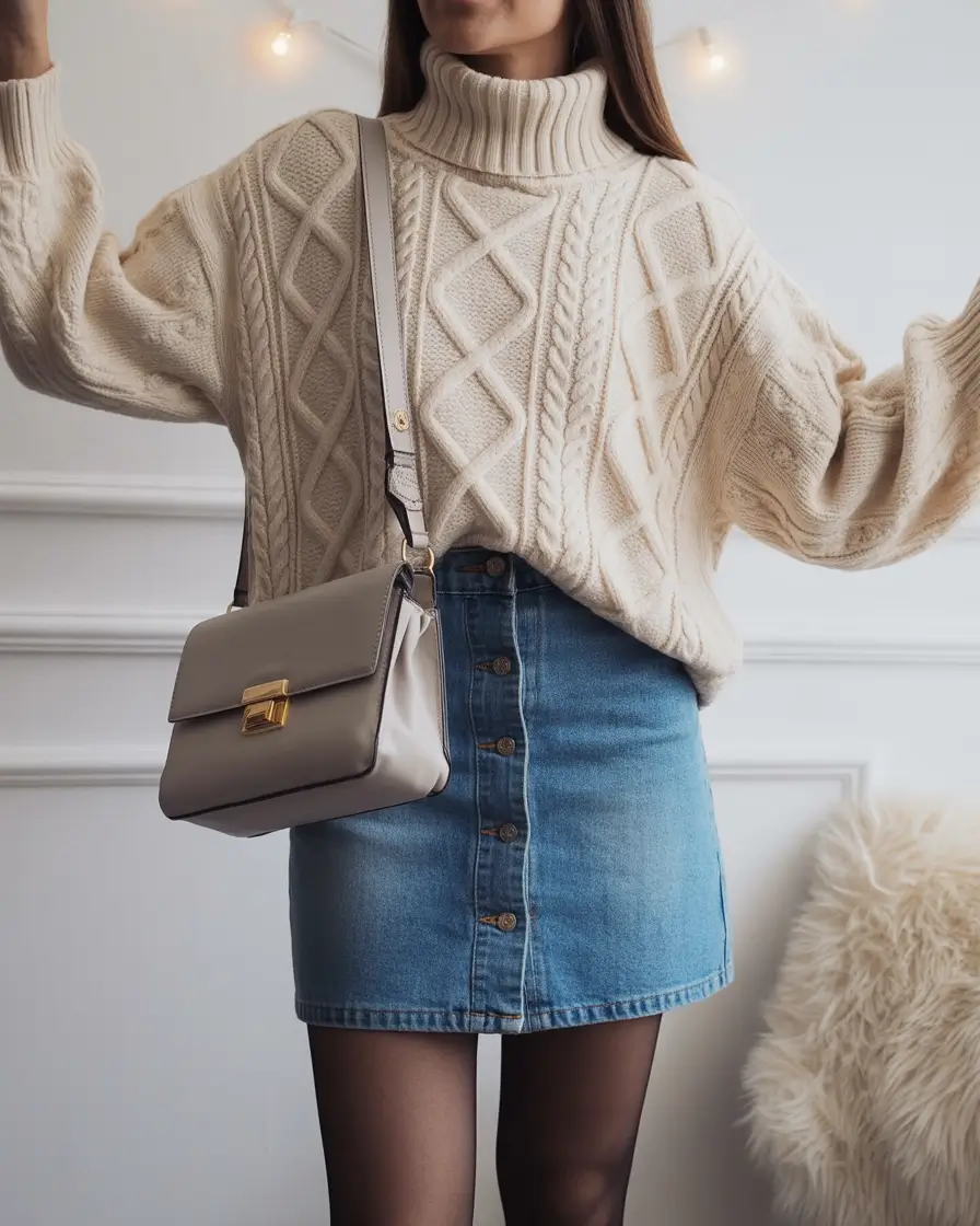 fall outfits ideas with jeans Denim Days and Chunky Knits