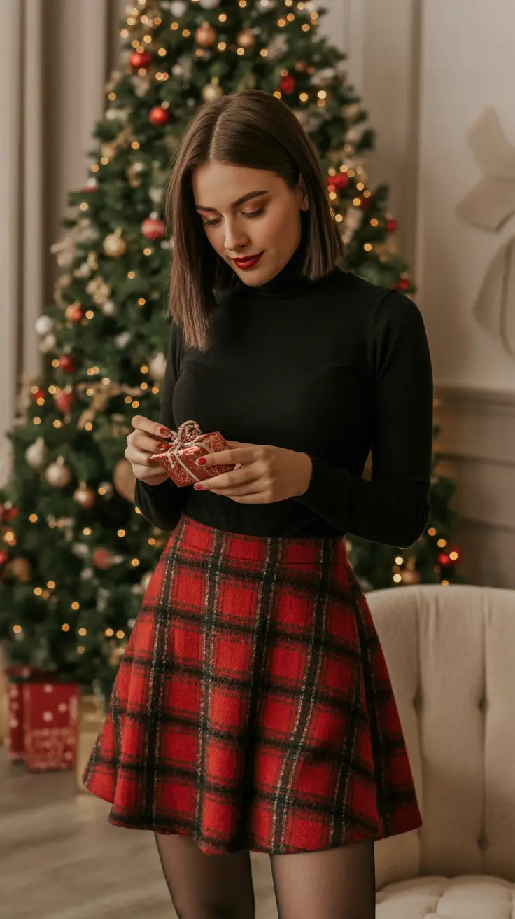 fall outfits ideas 2025 tartan red