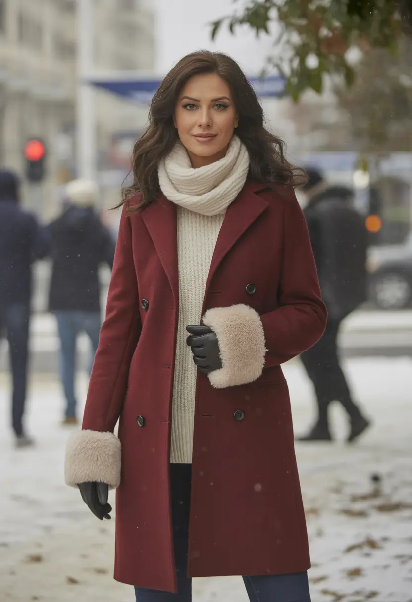 fall outfits ideas for work crimson coat