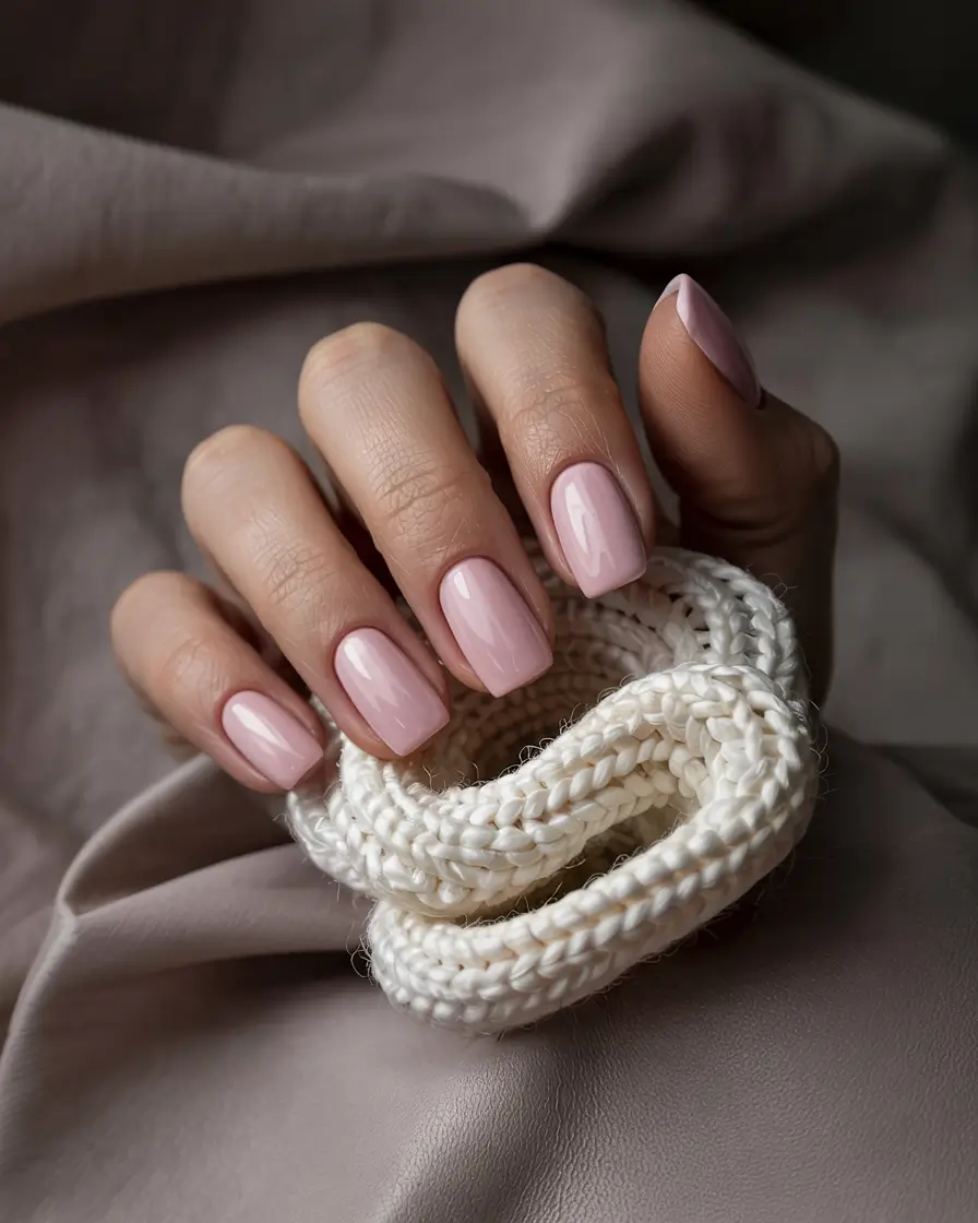 winter color nails gel 2025 Winter Blush
