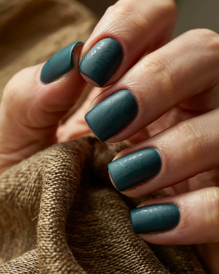 winter color nails acrylic simple Emerald Mist