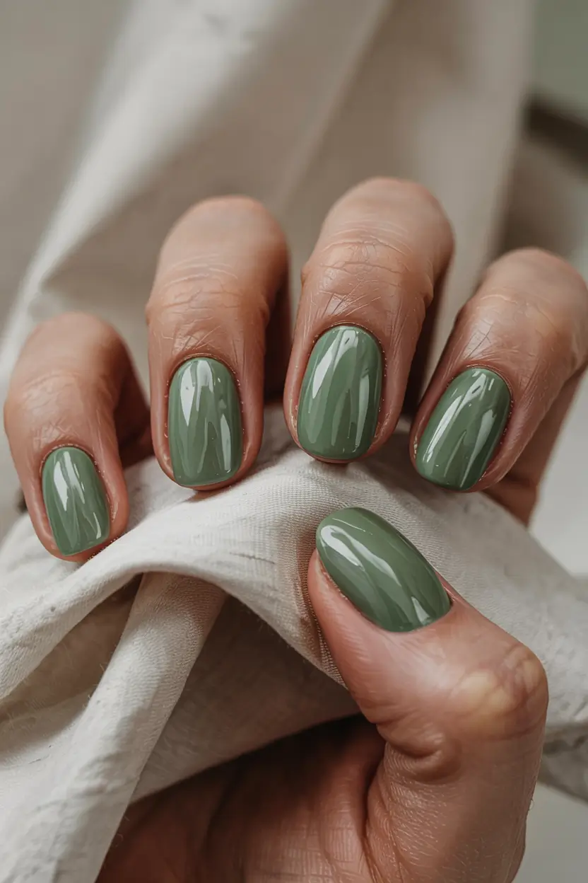 winter color nails ideas Sage Calm