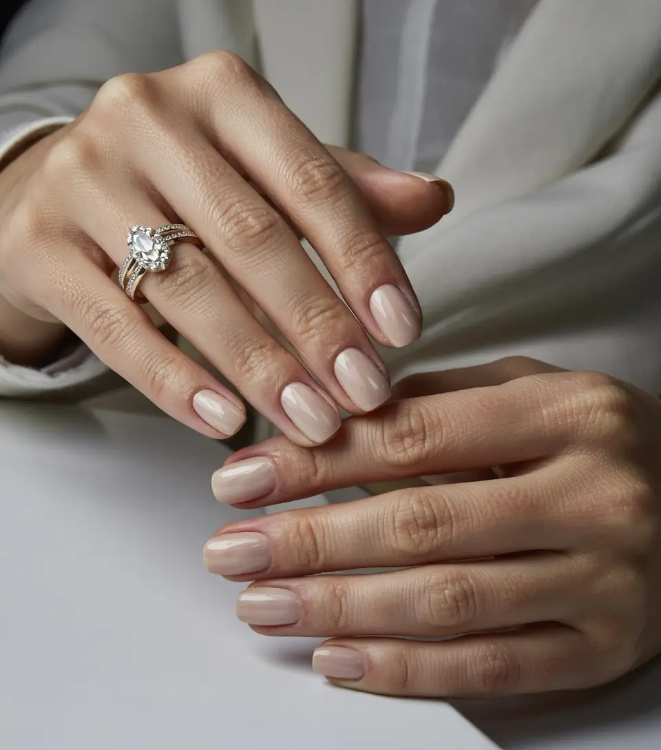 winter color nails gel Champagne Whisper