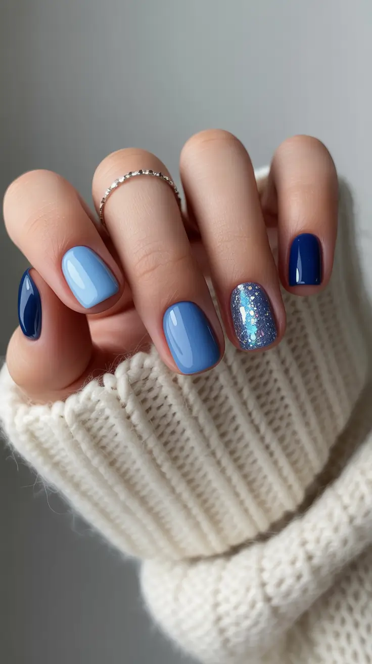 christmas-gel-nails-designs-Frosted-Blue-Winter-Glow