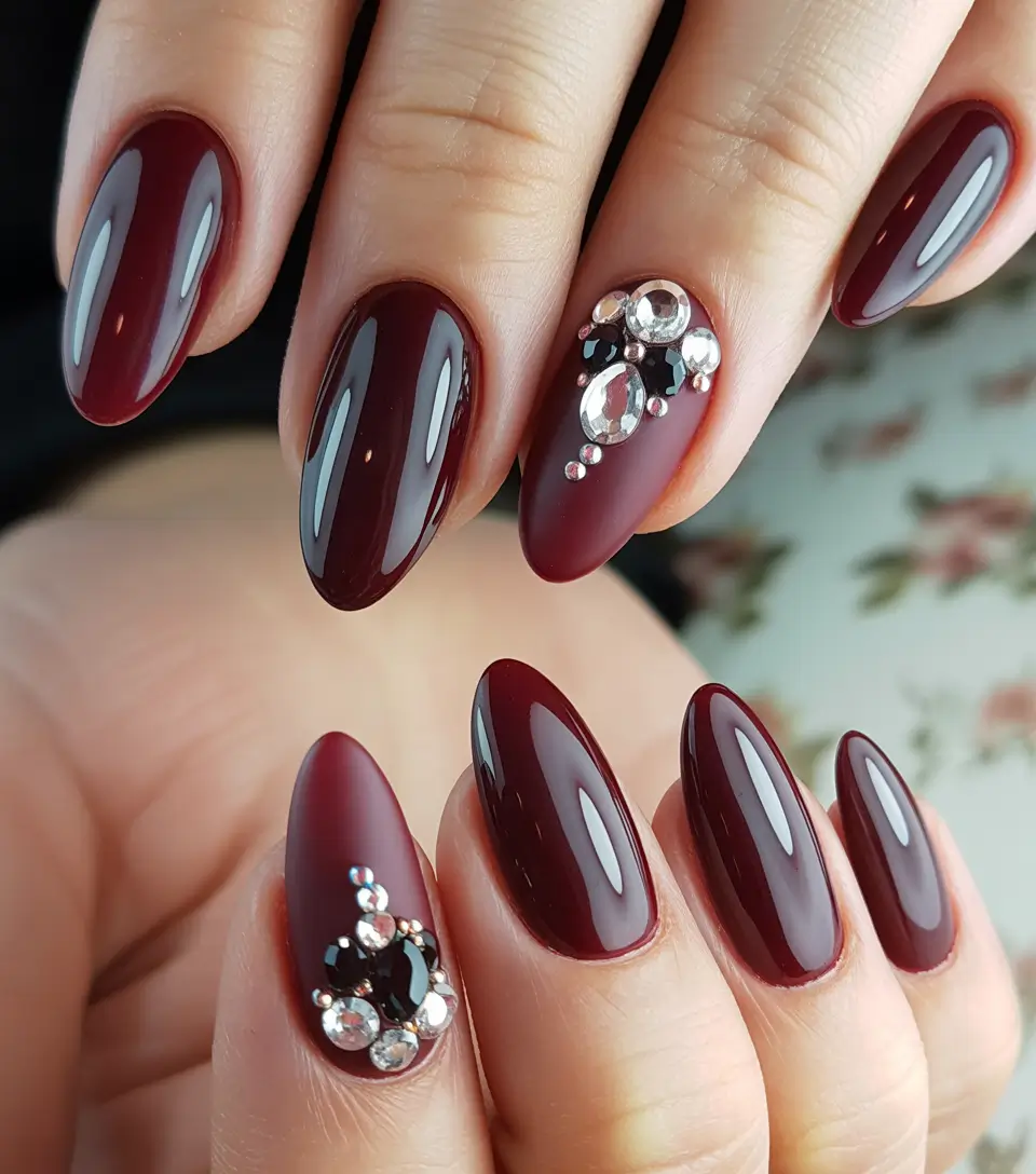 christmas-gel-nails-designs-Wine-and-Crystals