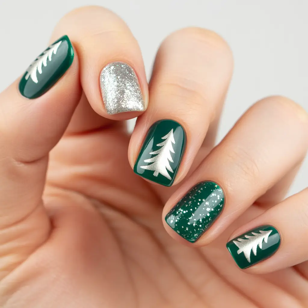 christmas gel nails designs Evergreen Magic