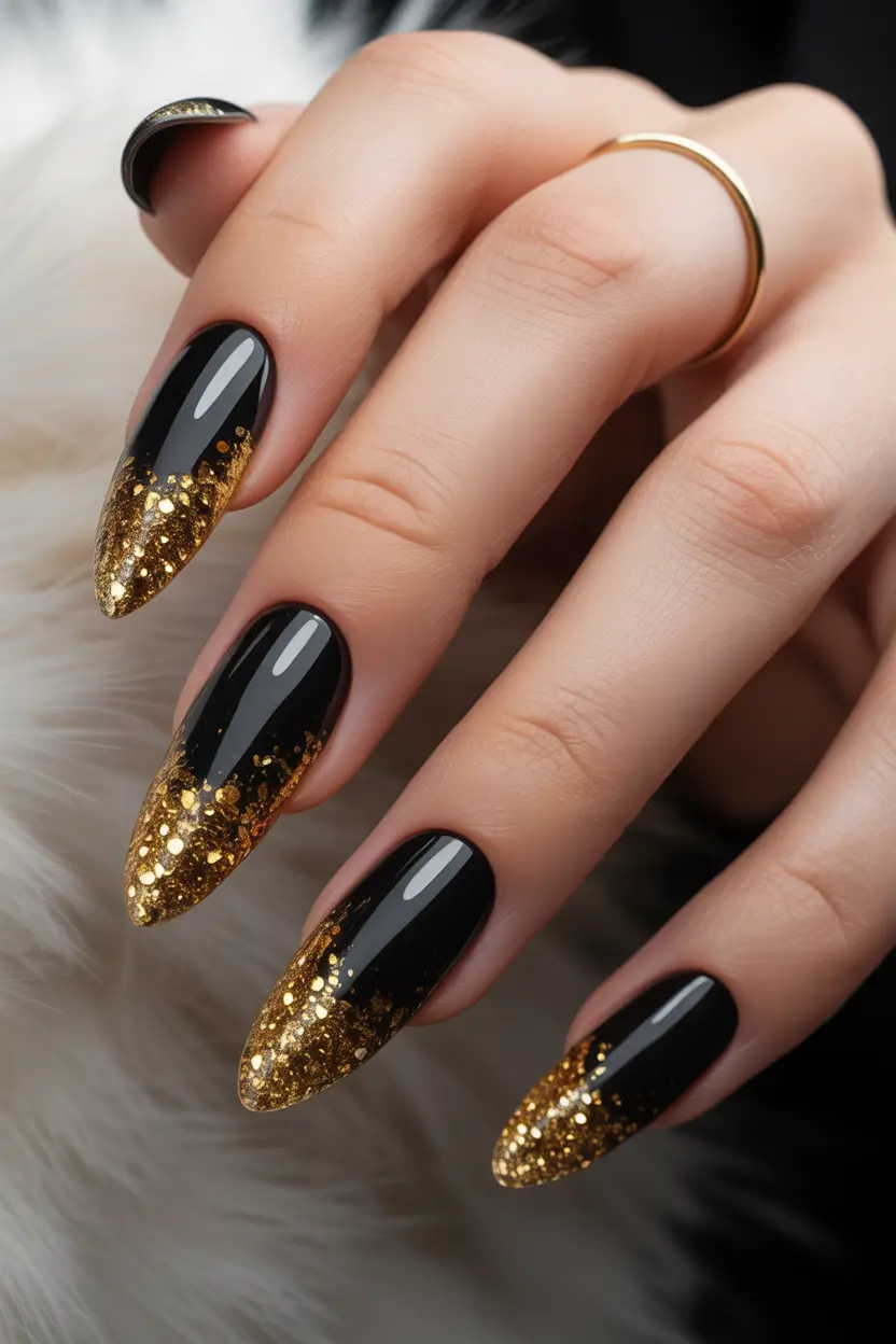 christmas-gel-nails-designs-Golden-Midnight-Elegance