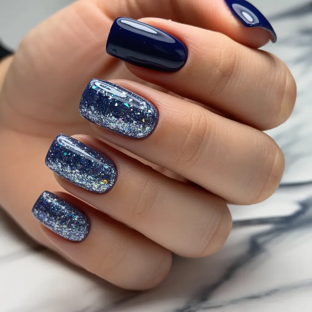 christmas gel nails designs Midnight Frost