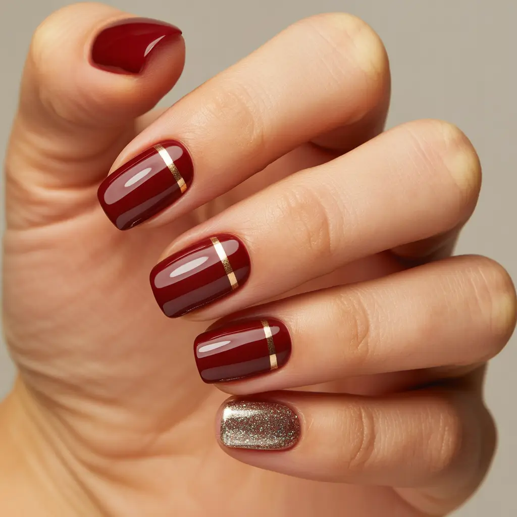 christmas-gel-nails-designs-Classic-Crimson-with-a-Twist
