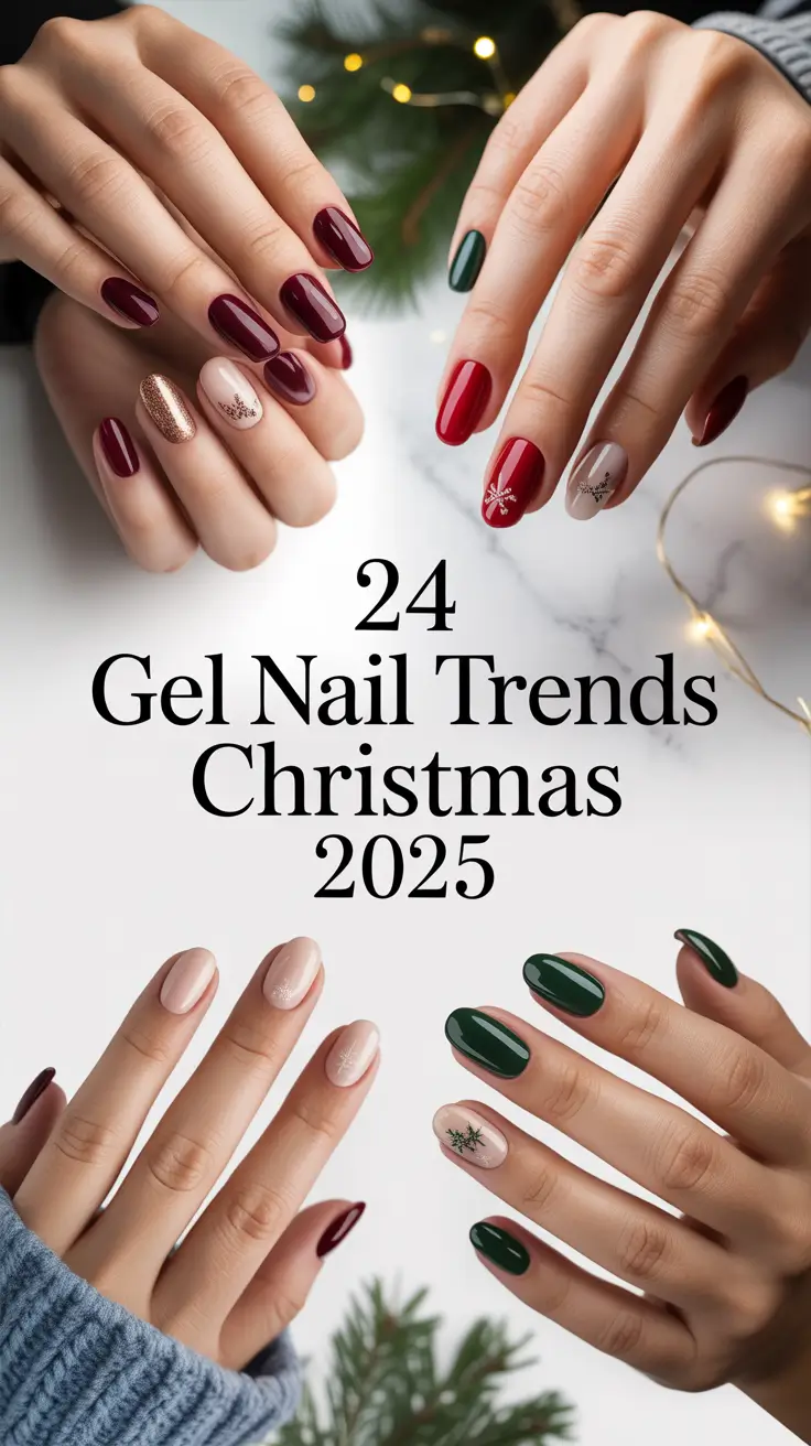 Gel Nail Trends Christmas 2025: Classy, Cute & Glittery Holiday Designs Inspo