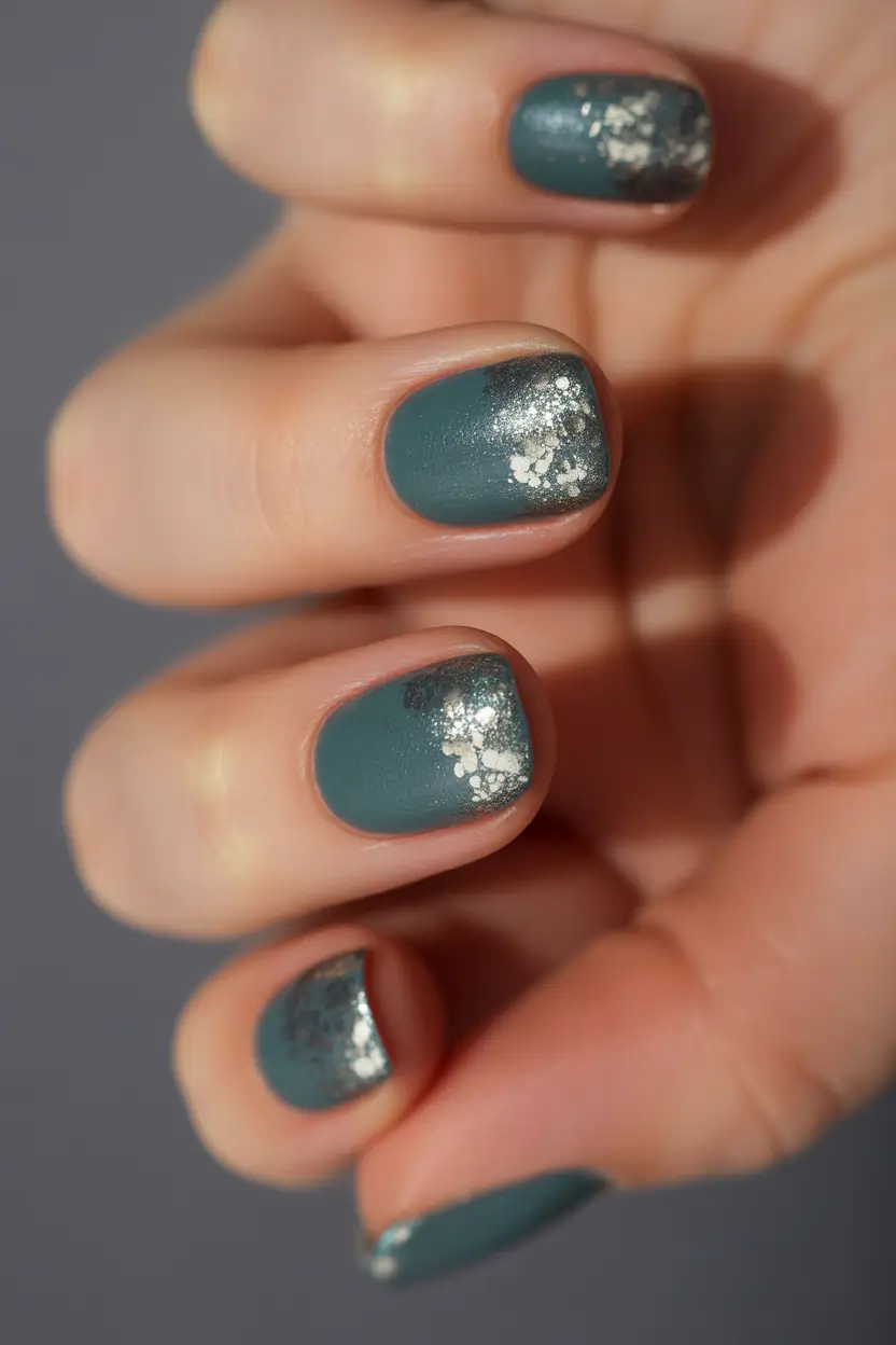 Green Christmas Nails 2025 Frosted Sage Mist