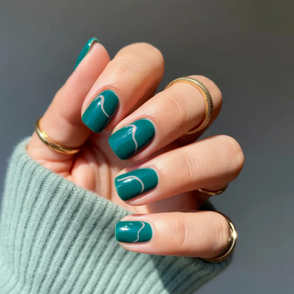 Green Christmas Nails 2025 Mint Ribbon Simplicity