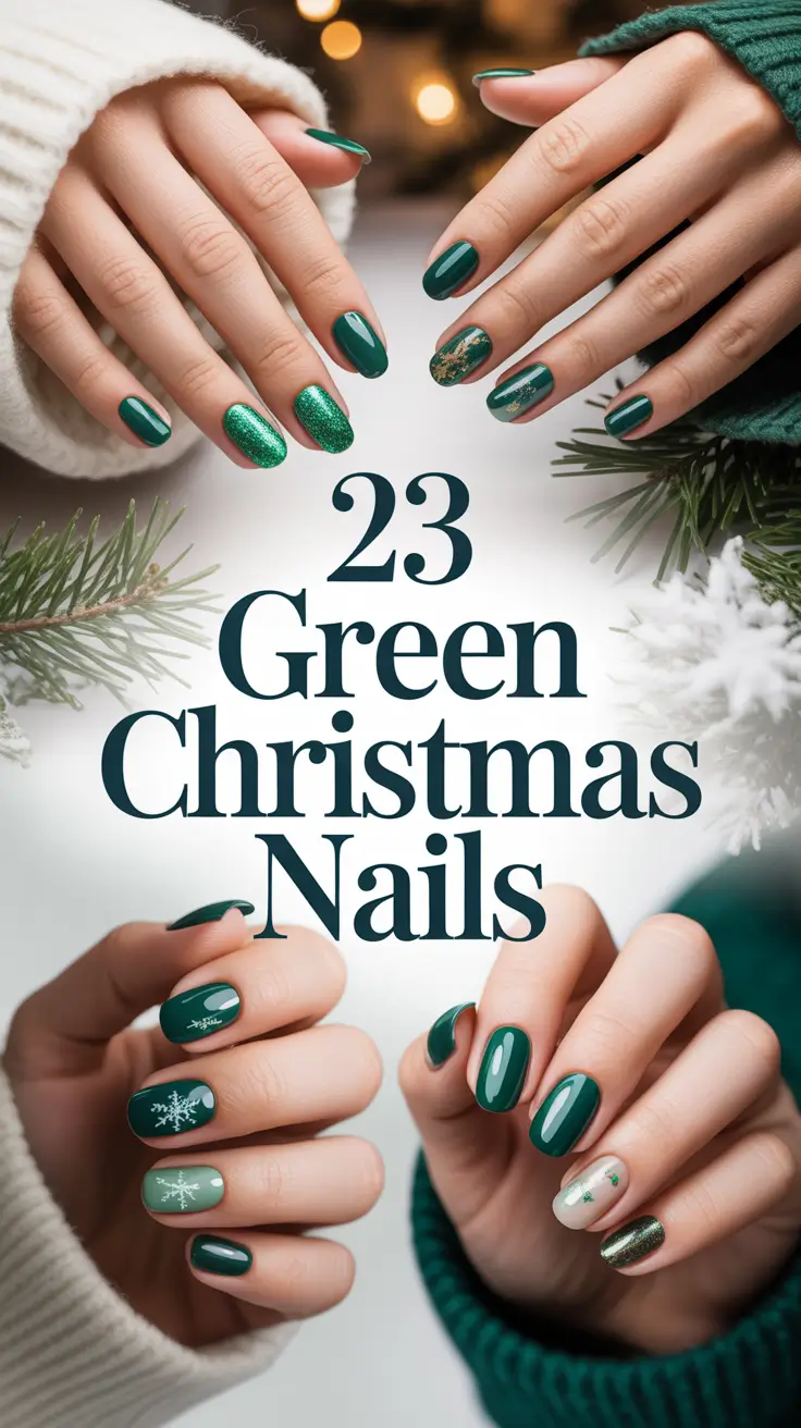 Green Christmas Nails 2025: Sparkly Emerald Designs & Holiday Nail Inspo