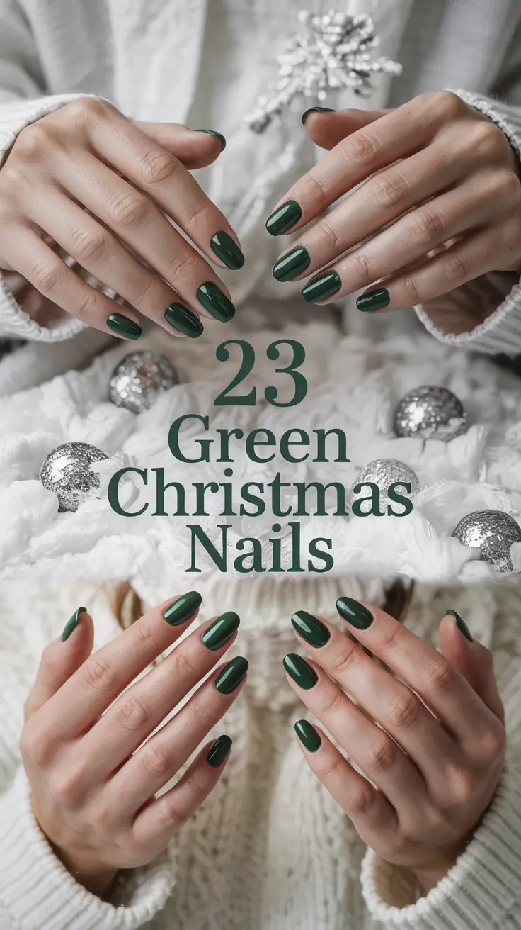 Green Christmas Nails 2025: Sparkly Emerald Designs & Holiday Nail Inspo