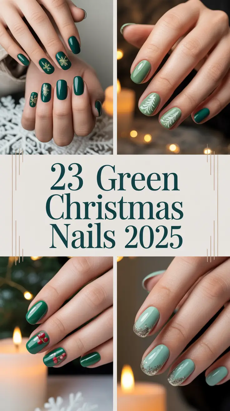 Green Christmas Nails 2025: Sparkly Emerald Designs & Holiday Nail Inspo