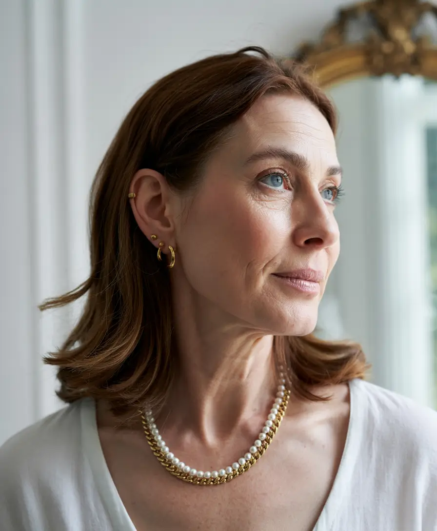 winter hairstyles and color for women over 50 Warm Chestnut Elegance