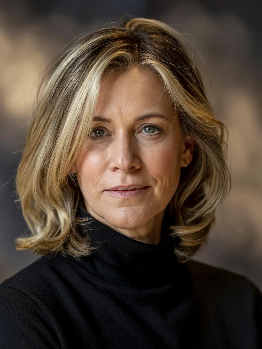 winter hairstyles and color for women over 50 Soft Blonde Dimension