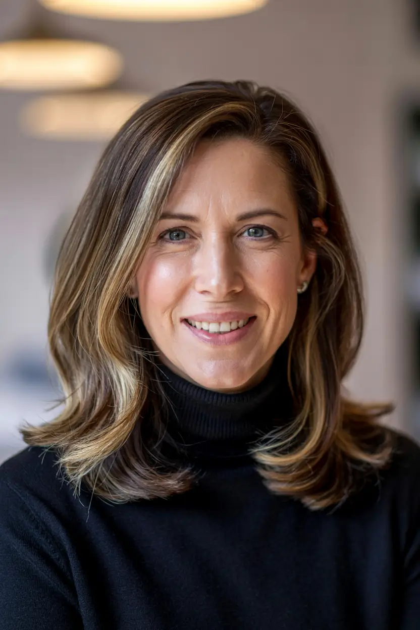 winter hairstyles and color for women over 50 Subtle Ash Balayage Grace