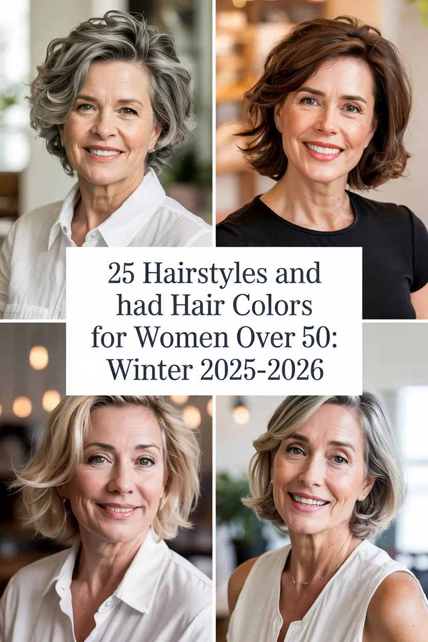 Hairstyles and Hair Colors for Women Over 50: Winter 2025–2026 – Chic, Modern Looks to Inspire Your Next Change