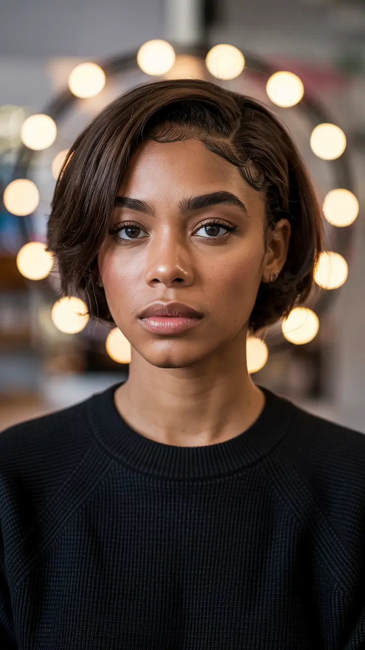 winter hairstyles for black women short Modern Textured Bob