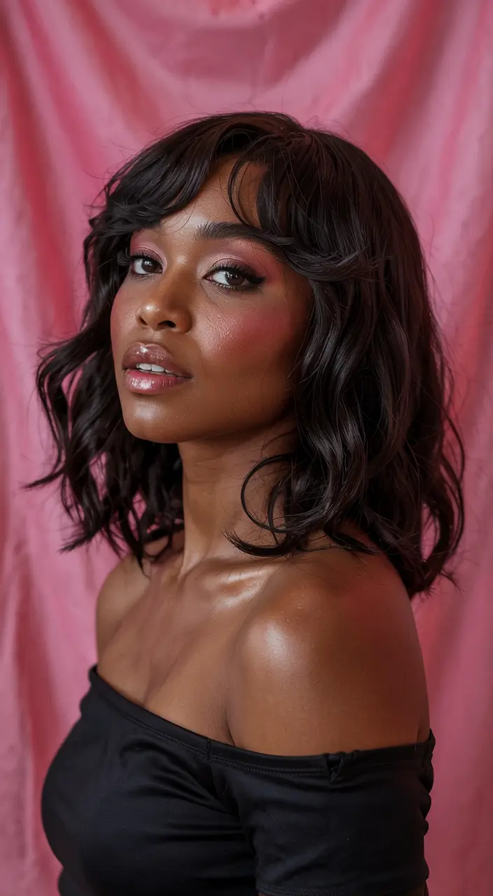 hairstyles for black women short hair Romantic Curly Lob