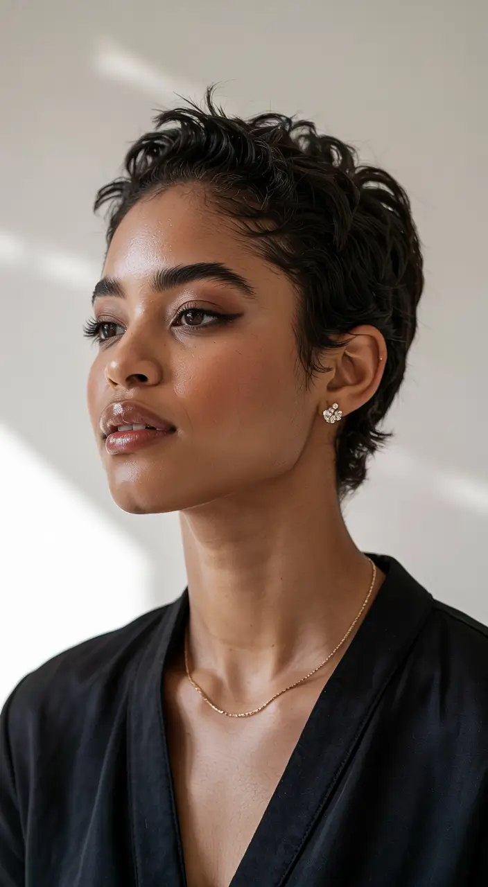 hairstyles-for-black-women-short-hair-Textured-Pixie-with-Confidence