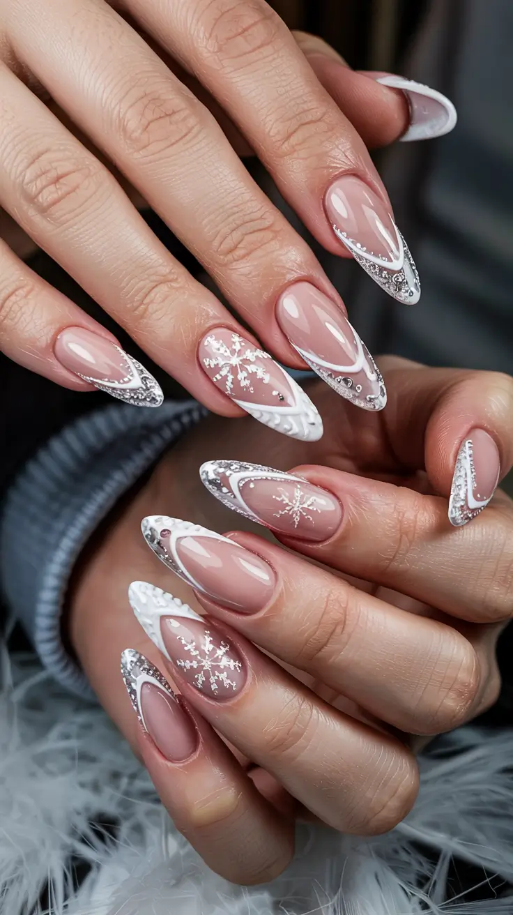 long winter nails 2025 Snowflake Whisper