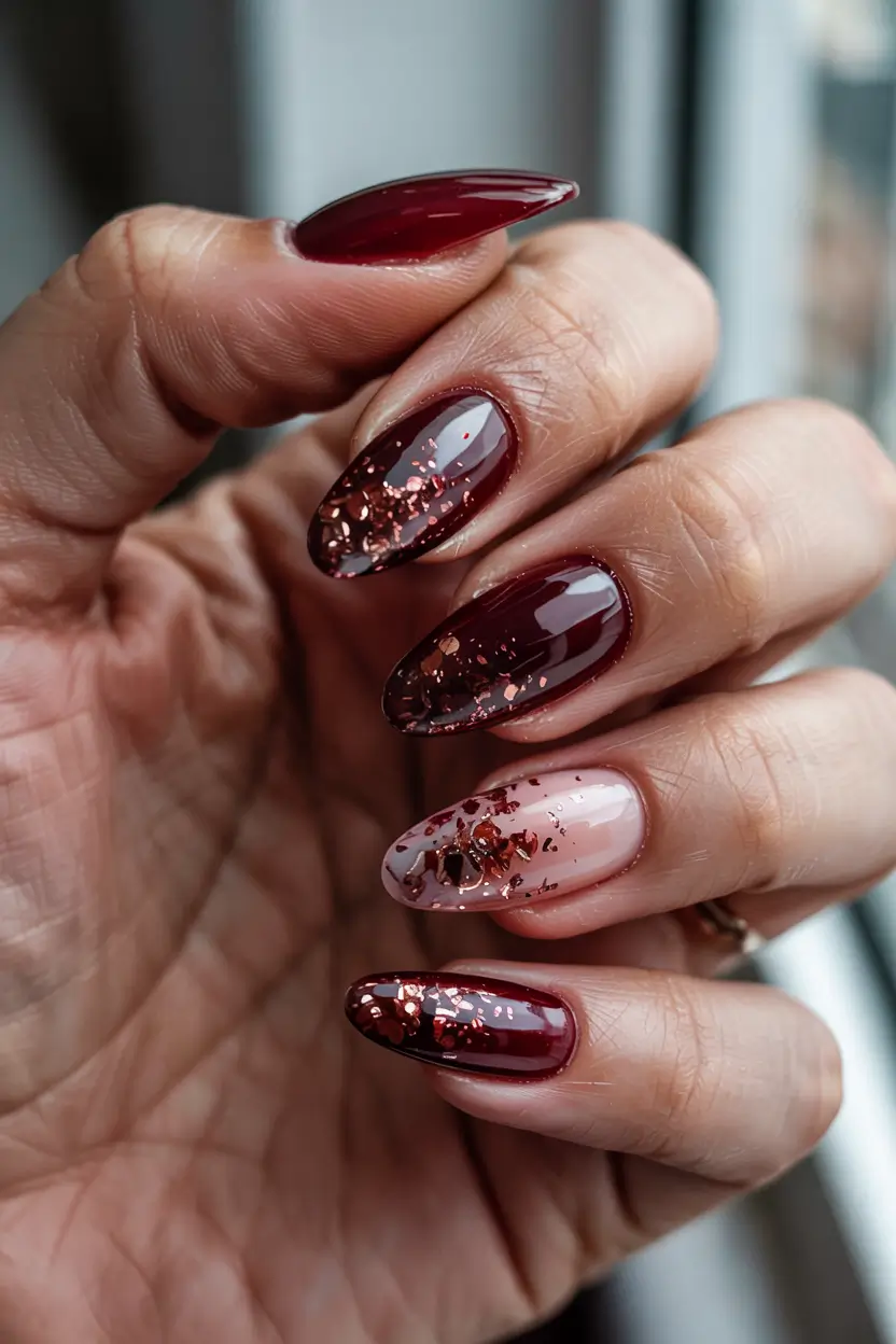 long winter nails 2025 Cranberry Glow