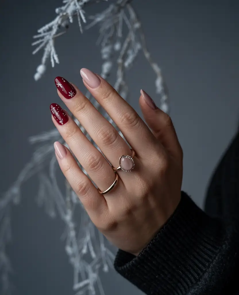 long winter nails pink Mulled Wine & Blush Harmony