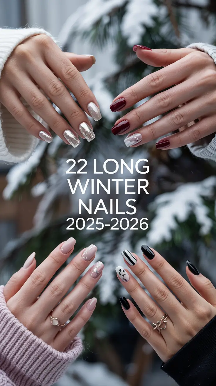 Long Winter Nails 2025–2026: Elegant Ideas, Cozy Colors & Timeless Designs for the Cold Season