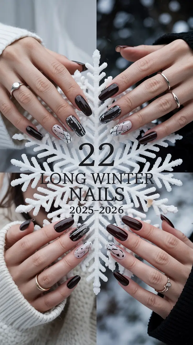 Long Winter Nails 2025–2026: Elegant Ideas, Cozy Colors & Timeless Designs for the Cold Season