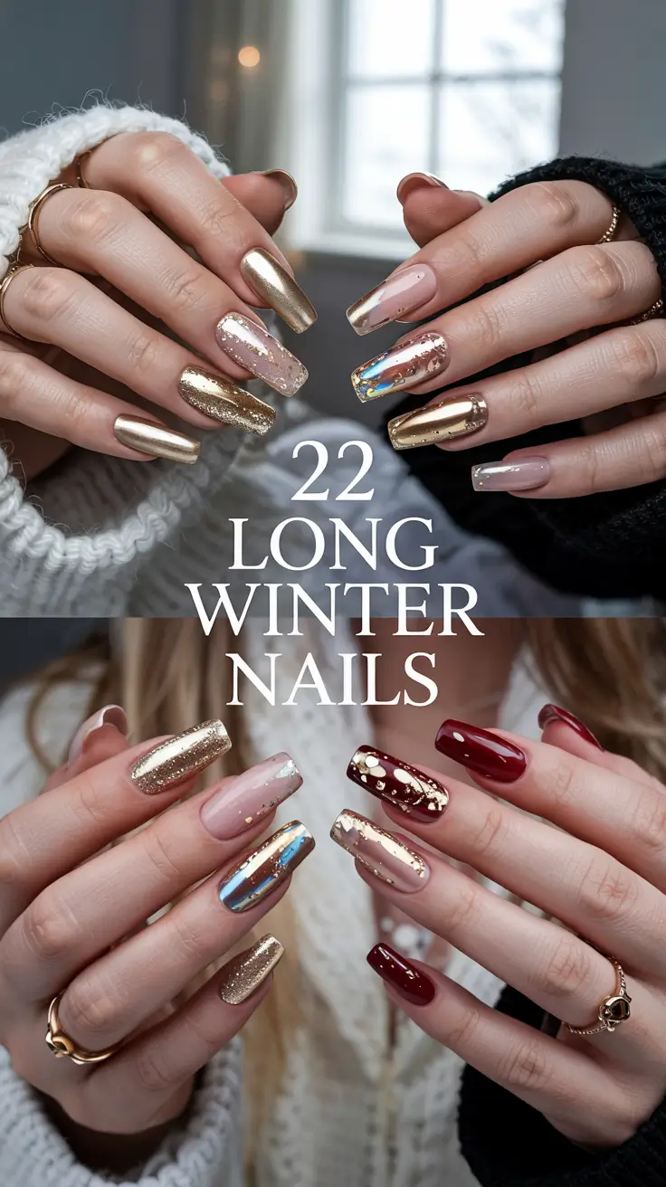 Long Winter Nails 2025–2026: Elegant Ideas, Cozy Colors & Timeless Designs for the Cold Season