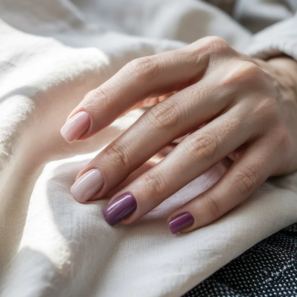 winter acrylic nails simple Muted Mauve Balance