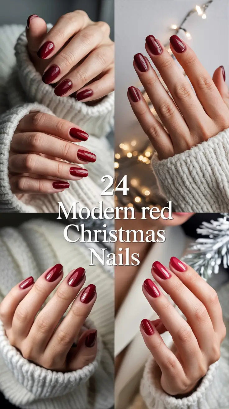 Modern Red Christmas Nails 2025: Trendy, Classy & Sparkly Winter Designs to Try This Season