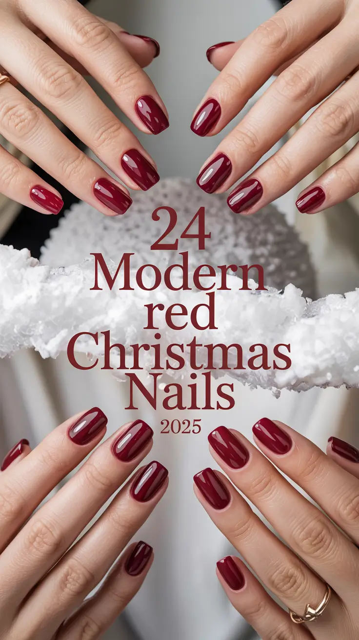 Modern Red Christmas Nails 2025: Trendy, Classy & Sparkly Winter Designs to Try This Season