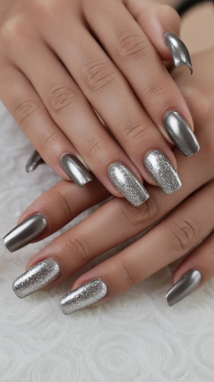 nail art ideas trendy Molten Silver Dream