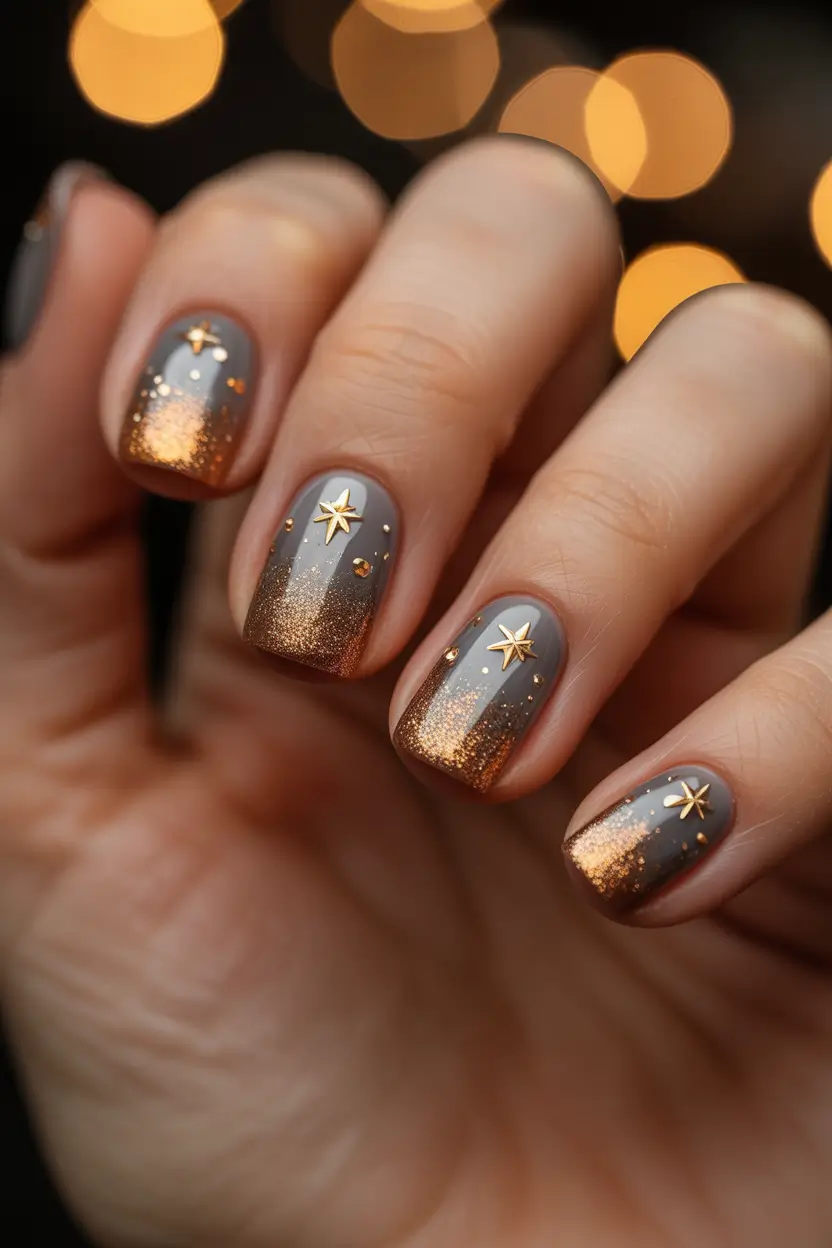 nail art ideas winter Golden Twilight Sparkle
