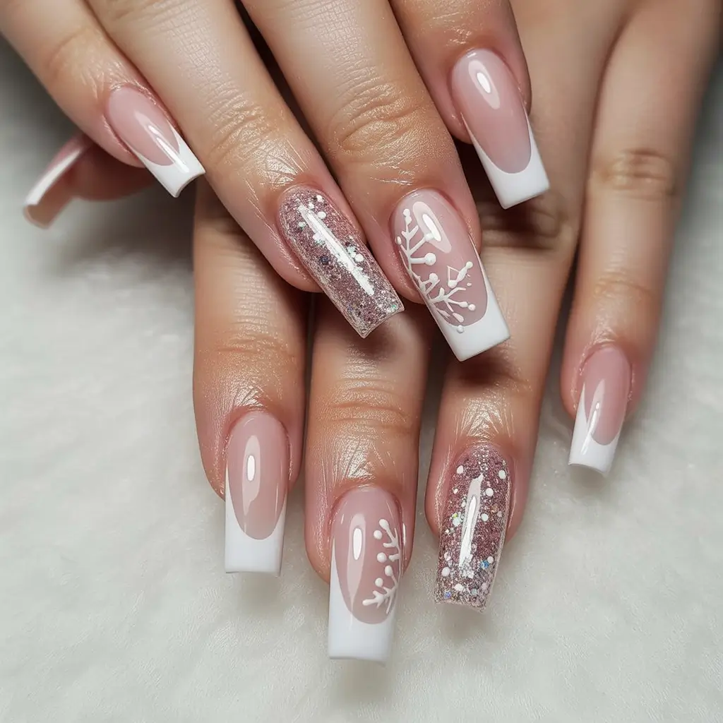 christmas nail art ideas Crystal French