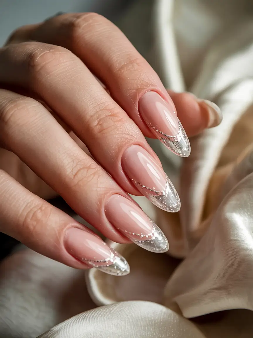 neutral winter nails almond Silver-Glazed Almond Glow
