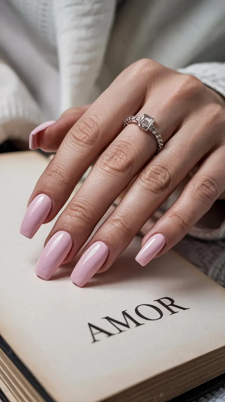 neutral winter nails acrylic Delicate Blush Perfection