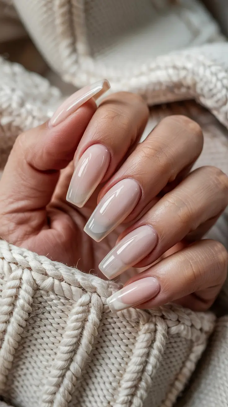 neutral winter nails acrylic Soft Latte Elegance