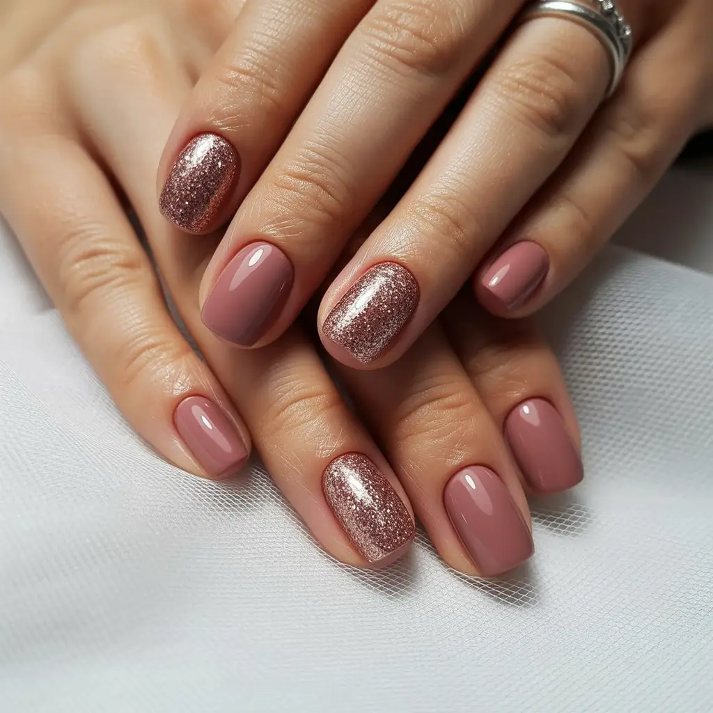pink christmas nails 2025 Rosy Glow Minimalism