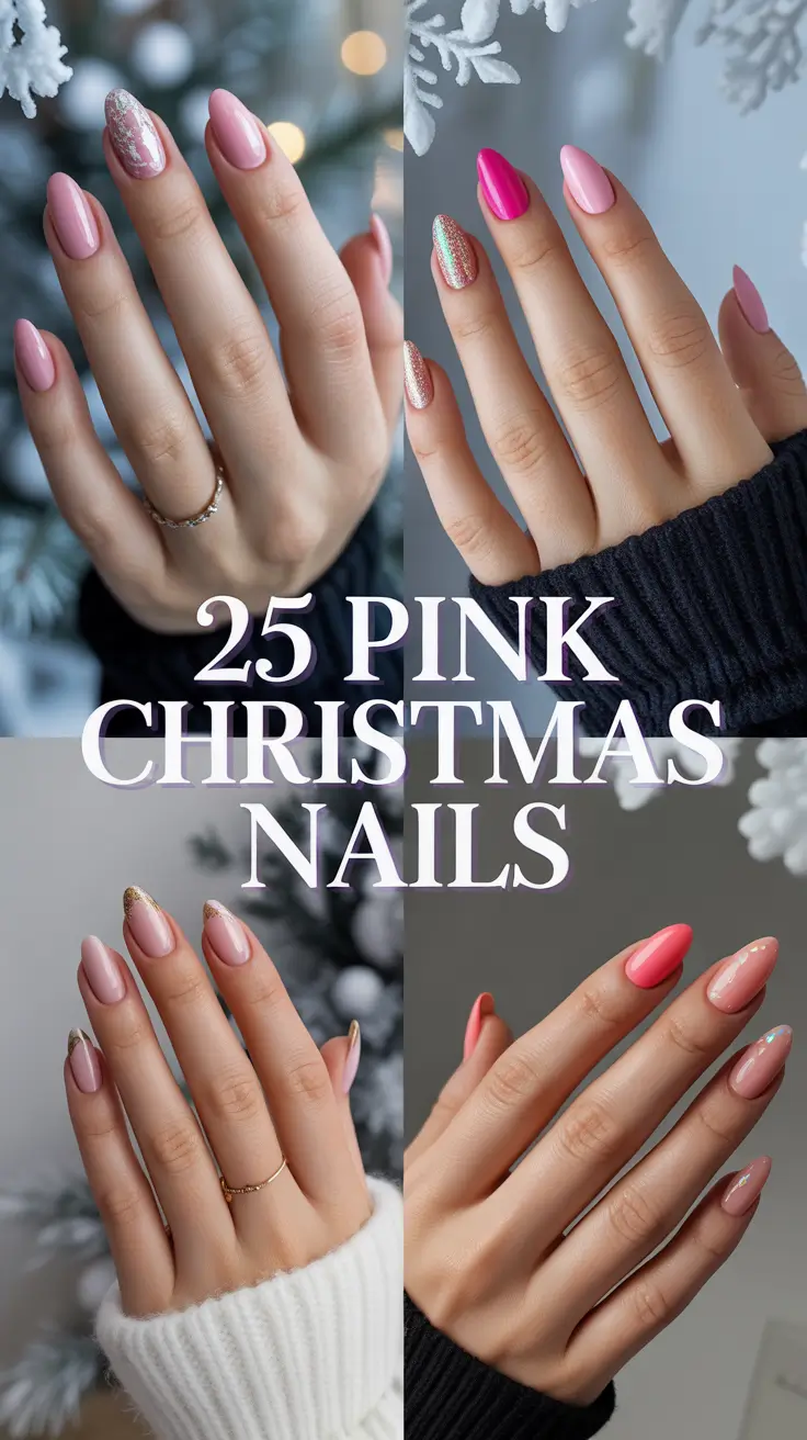 Pink Christmas Nails 2025: Soft, Sparkling & Trendy Winter Designs You’ll Want to Try