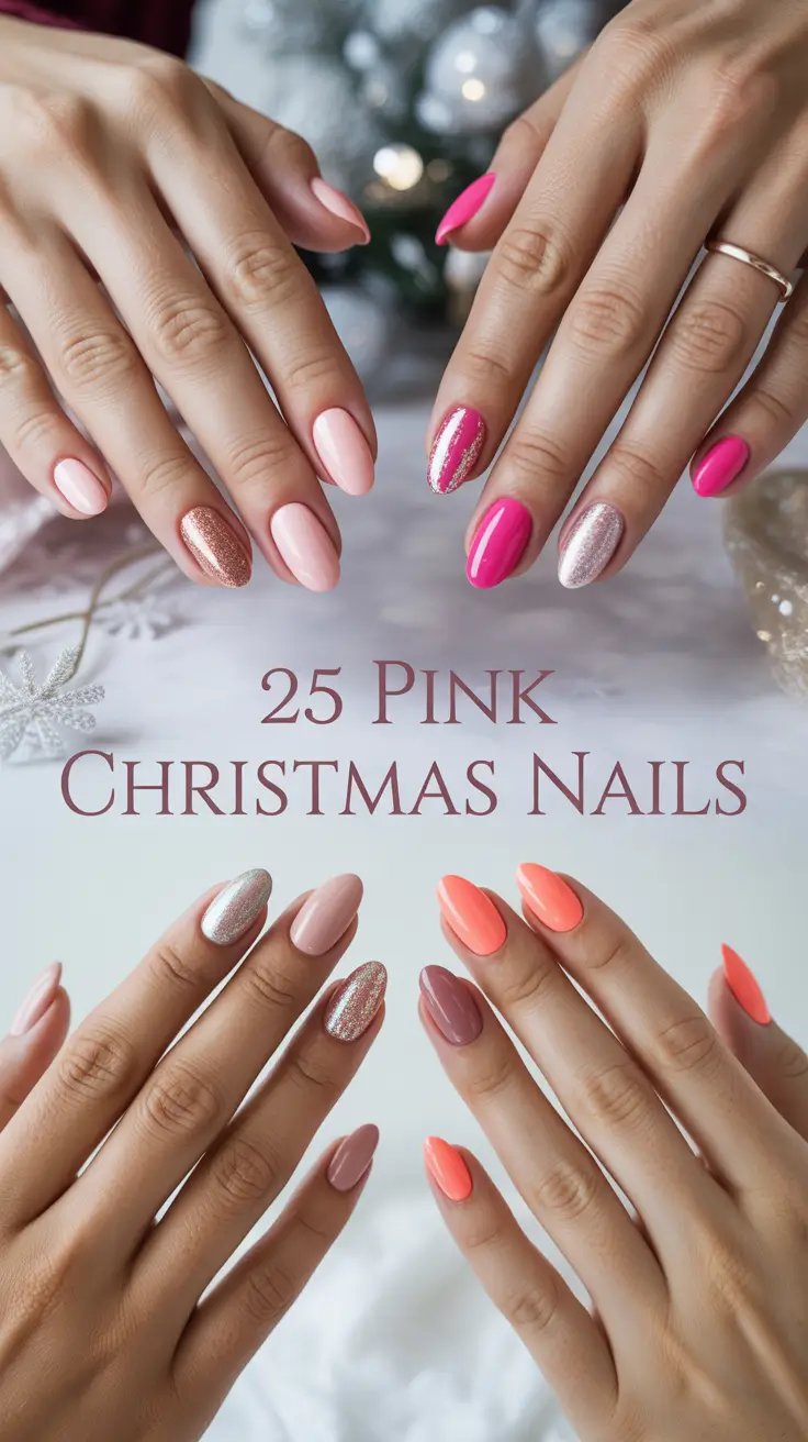 Pink Christmas Nails 2025: Soft, Sparkling & Trendy Winter Designs You’ll Want to Try