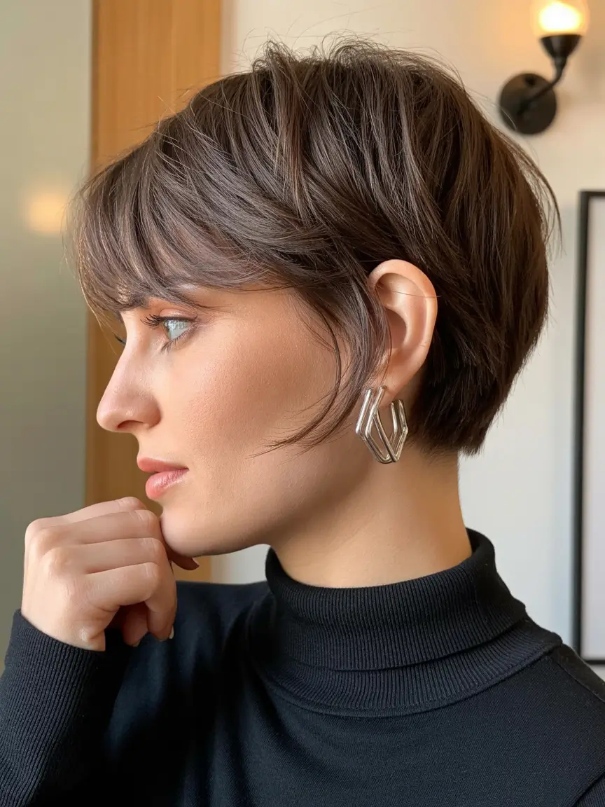 winter pixie haircuts 2025 - 2026 Chocolate Whisper