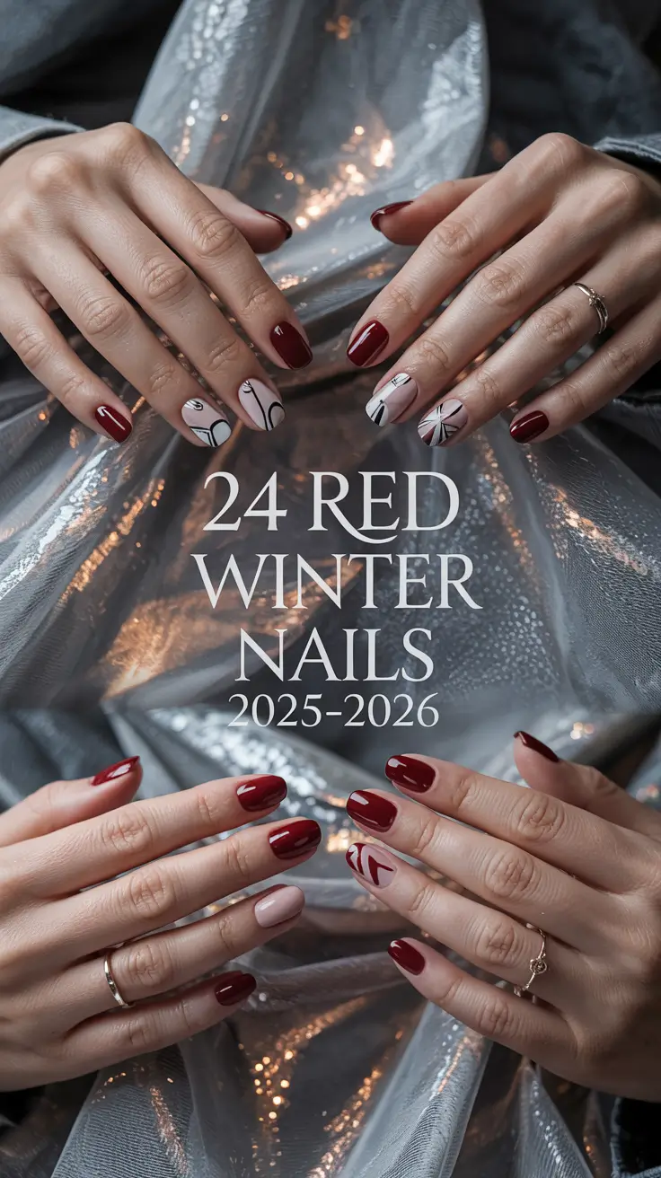Red Winter Nails 2025–2026: Chic Seasonal Designs, Cute Ideas & Cozy Acrylic Inspo