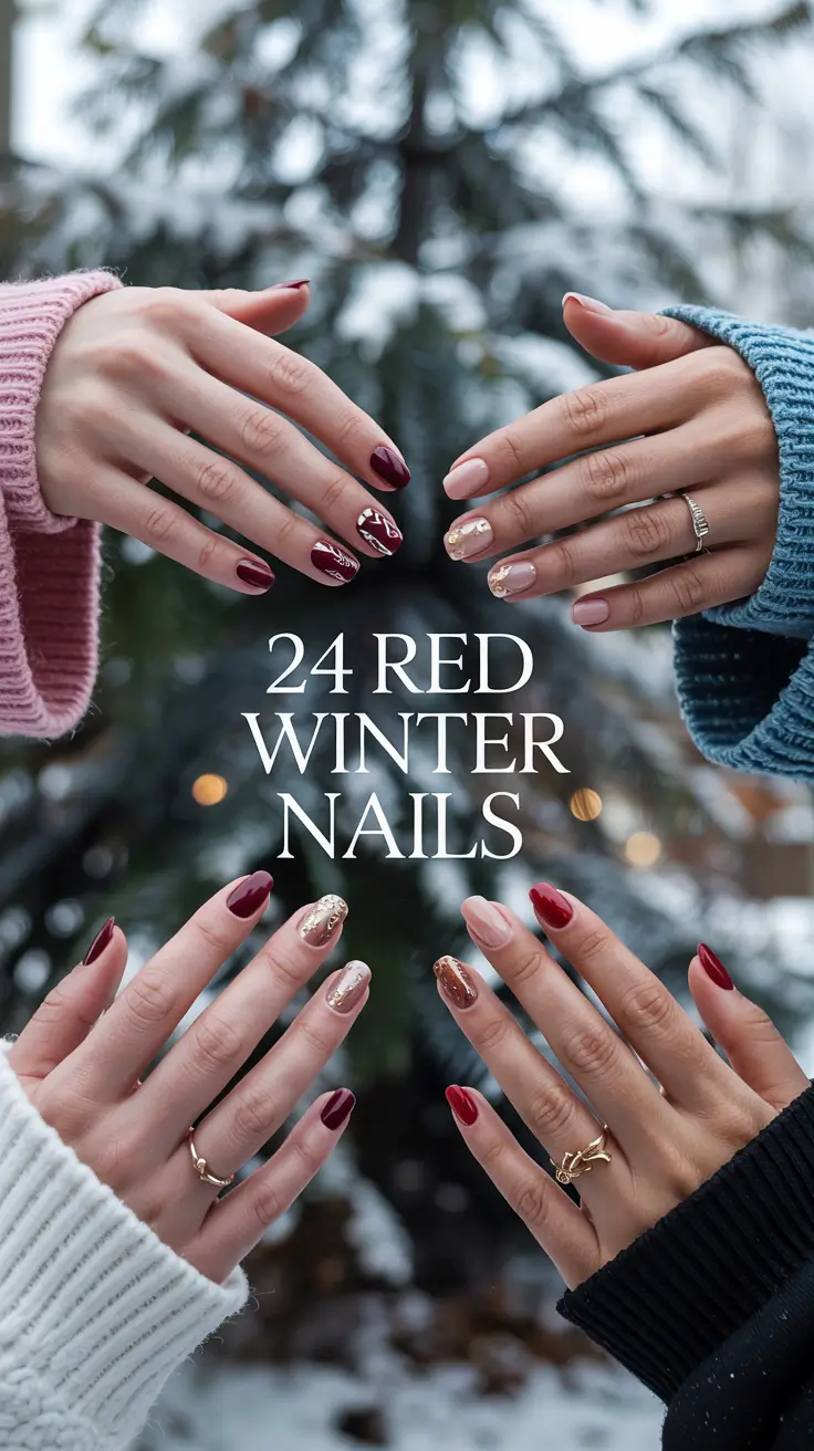 Red Winter Nails 2025–2026: Chic Seasonal Designs, Cute Ideas & Cozy Acrylic Inspo
