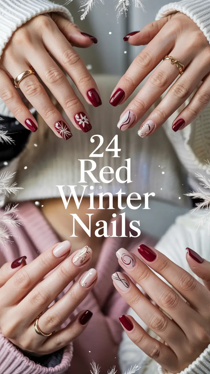 Red Winter Nails 2025–2026: Chic Seasonal Designs, Cute Ideas & Cozy Acrylic Inspo