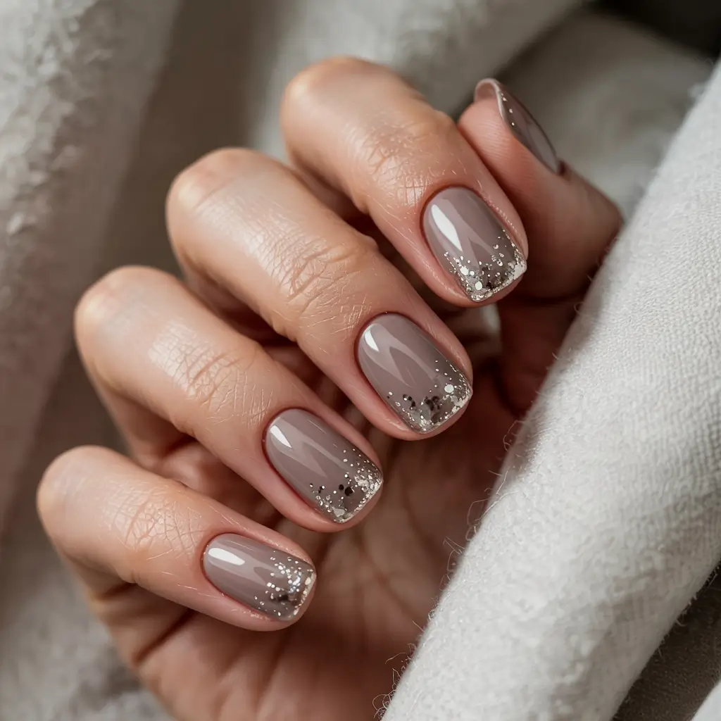 short winter nails ideas 2025 cozy cocoa spark