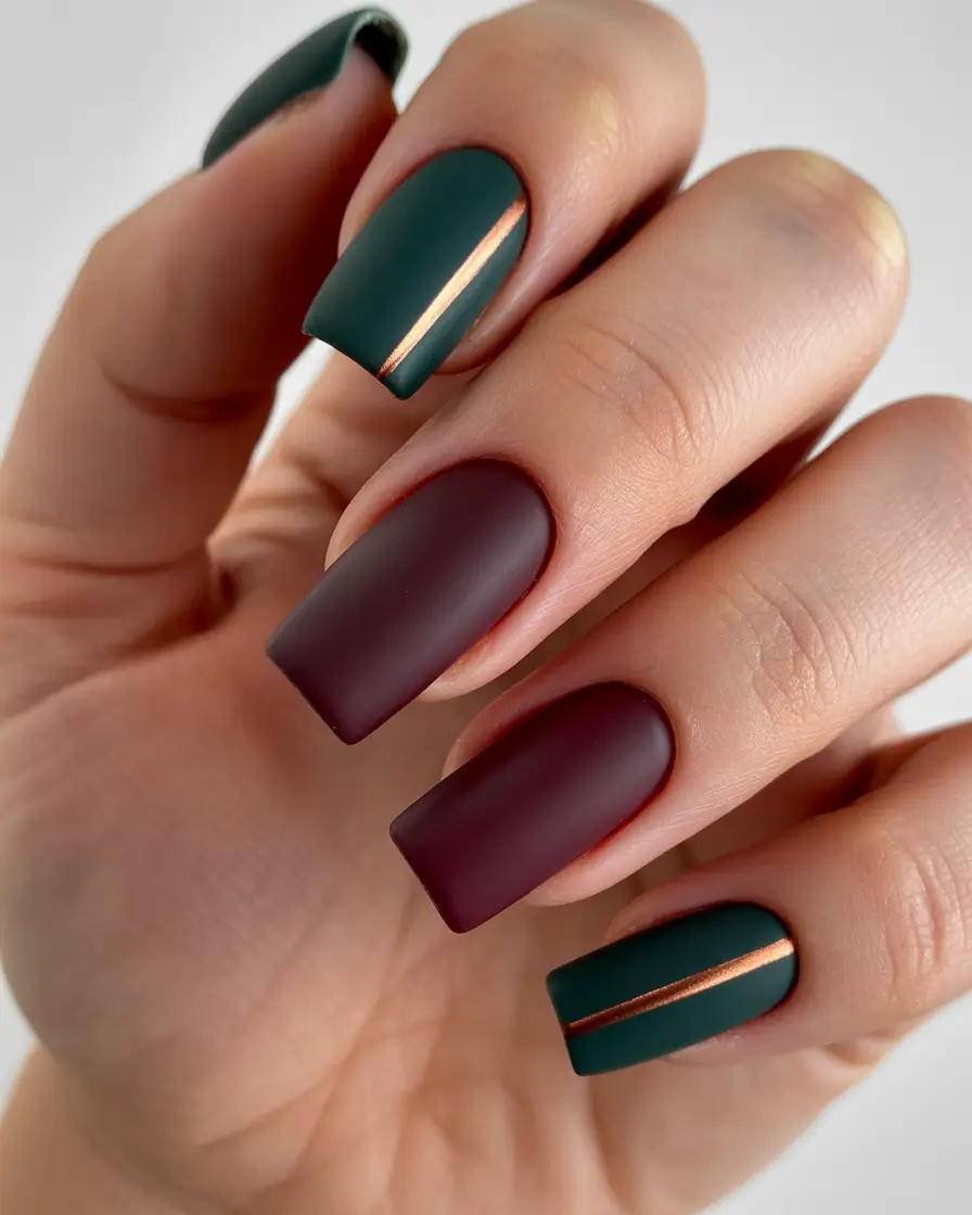 simple christmas nails winter Velvet Cabernet & Pine